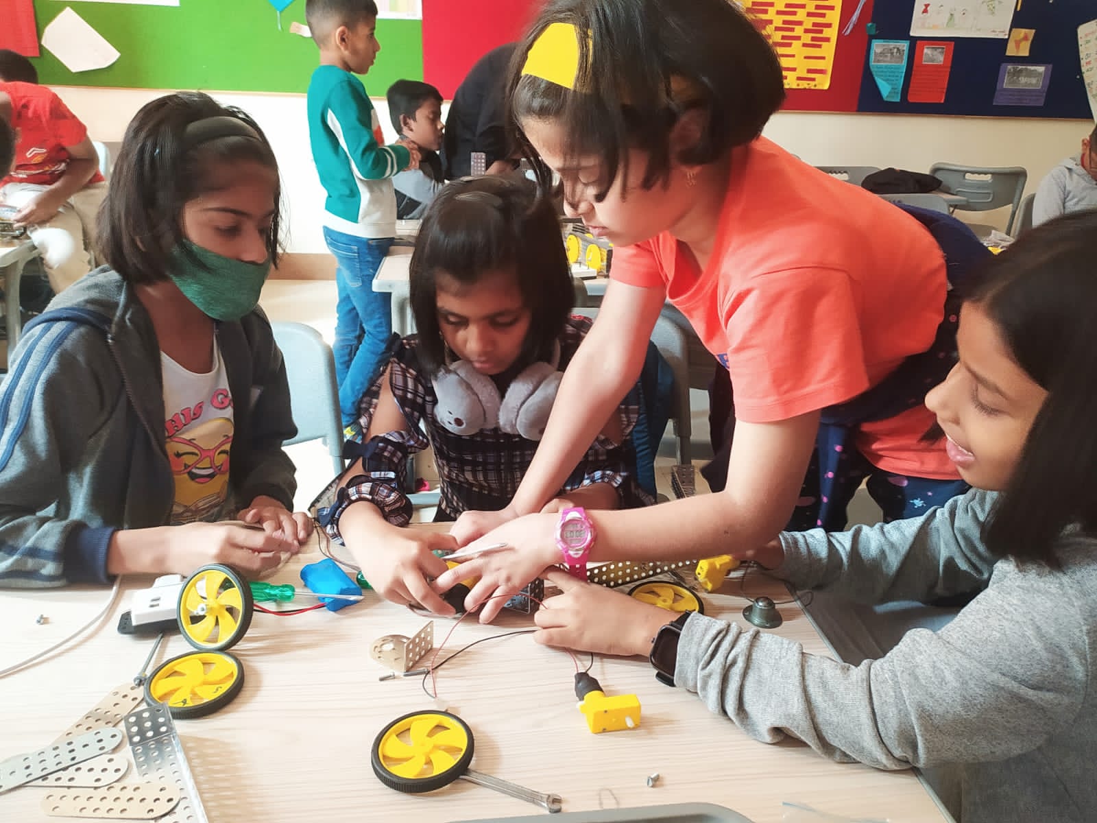 Students winning a competition